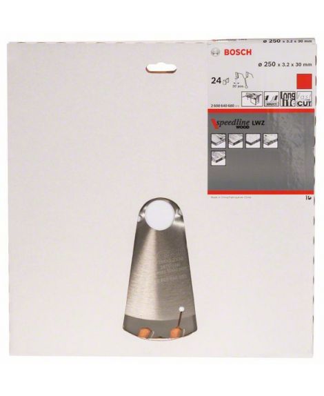 BOSCH Tarcza pilarska Speedline Wood 250 x 30 x 3,2 mm, 24