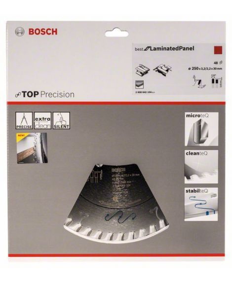 BOSCH Tarcza pilarska Top Precision Best for Laminated Panel Abrasive 250 x 30 x 3,2 mm, 48