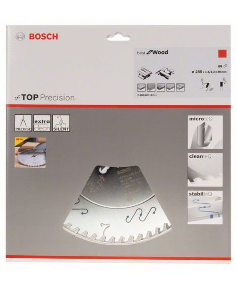 BOSCH Tarcza pilarska Top Precision Best for Wood 250 x 30 x 3,2 mm, 60