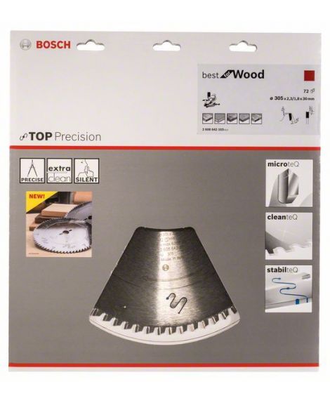 BOSCH Tarcza pilarska Top Precision Best for Wood 305 x 30 x 2,3 mm, 72