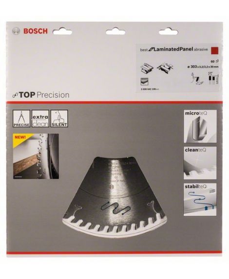 BOSCH Tarcza pilarska Top Precision Best for Laminated Panel Abrasive 303 x 30 x 3,2 mm, 60