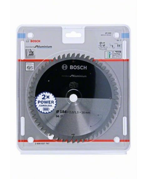 BOSCH Tarcza do piły tarczowej bezprzewodowej Standard for Aluminium 184 × 2 _ 1,5 × 16 T56