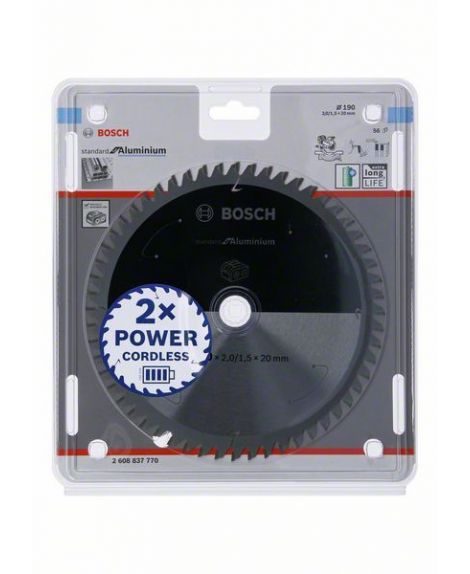 BOSCH Tarcza do piły tarczowej bezprzewodowej Standard for Aluminium 190 × 2 _ 1,5 × 20 T56