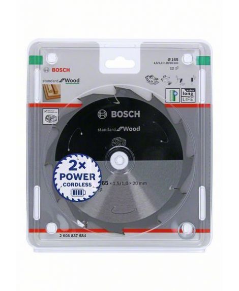 BOSCH Ostrze do piły tarczowej bezprzewodowej Standard for Wood 165 x 1,5 _ 1 x 20 T12