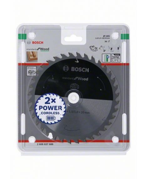 BOSCH Ostrze do piły tarczowej bezprzewodowej Standard for Wood 165 x 1,5 _ 1 x 20 T36