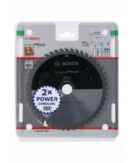 BOSCH Ostrze do piły tarczowej bezprzewodowej Standard for Wood 165 x 1,5 _ 1 x 20 T48