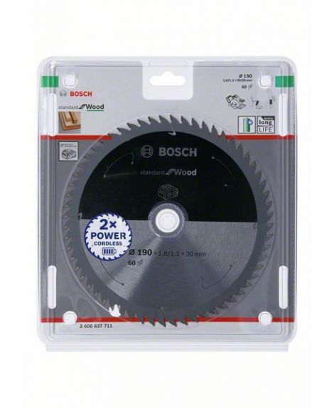 BOSCH Ostrze do piły tarczowej bezprzewodowej Standard for Wood 190 x 1,6 _ 1,1 x 30 T60