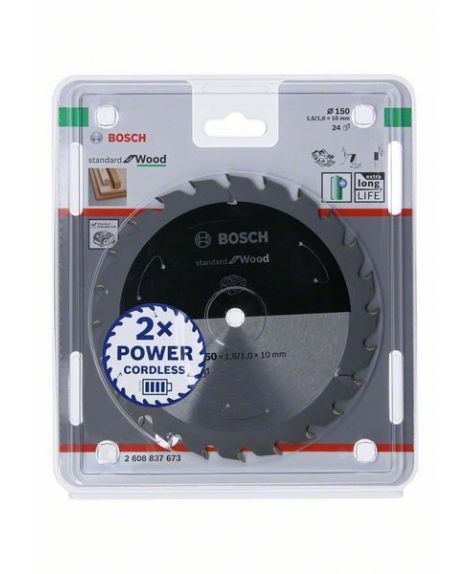 BOSCH Tarcza do piły tarczowej bezprzewodowej Standard for Wood 150 × 1,6 _ 1 × 10 T24