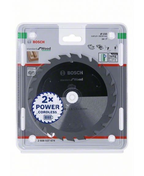 BOSCH Tarcza do piły tarczowej bezprzewodowej Standard for Wood 150 × 1,6 _ 1 × 20 T24