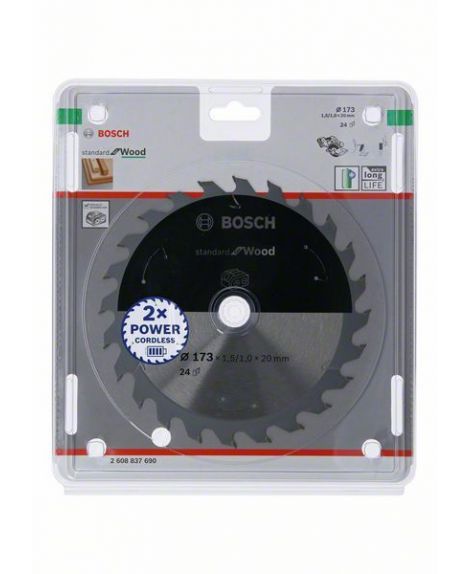 BOSCH Tarcza do piły tarczowej bezprzewodowej Standard for Wood 173 × 1,5 _ 1 × 20 T24