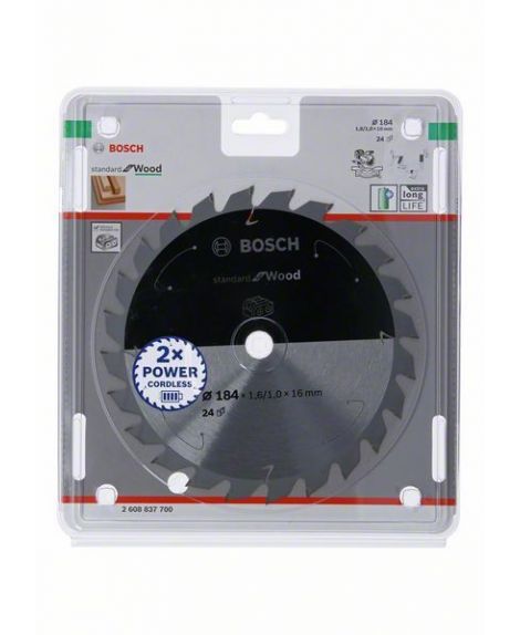 BOSCH Tarcza do piły tarczowej bezprzewodowej Standard for Wood 184 × 1,6 _ 1 × 16 T24