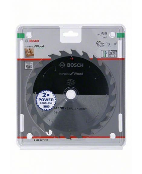 BOSCH Tarcza do piły tarczowej bezprzewodowej Standard for Wood 190 × 1,6 _ 1,1 × 20 T24