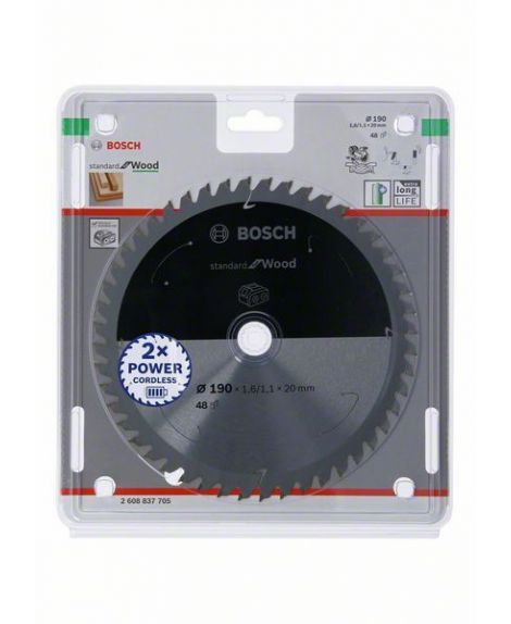 BOSCH Tarcza do piły tarczowej bezprzewodowej Standard for Wood 190 × 1,6 _ 1,1 × 20 T48