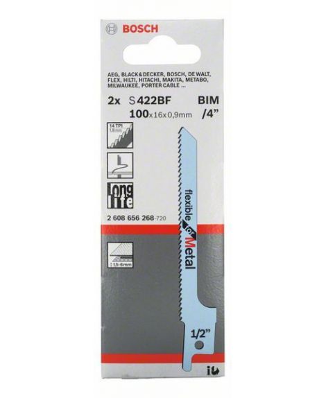 BOSCH Brzeszczot do piły szablastej S 422 BF Flexible for Metal