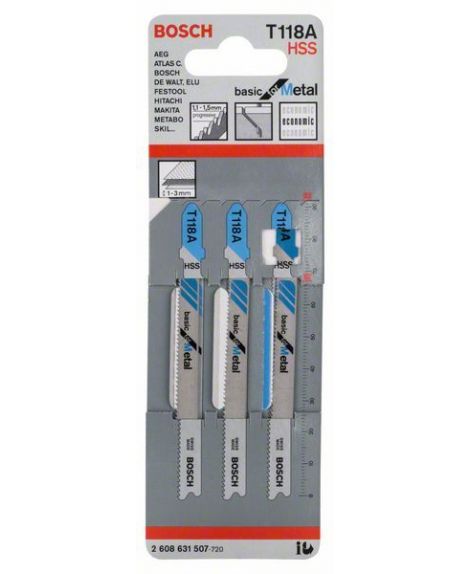 BOSCH Brzeszczot do wyrzynarek T 118 A Basic for Metal