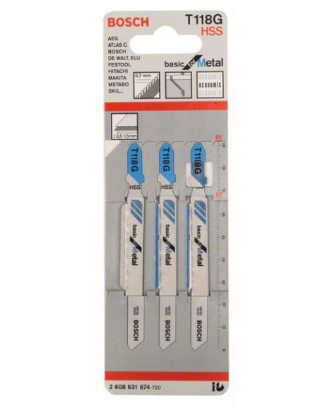 BOSCH Brzeszczot do wyrzynarek T 118 G Basic for Metal