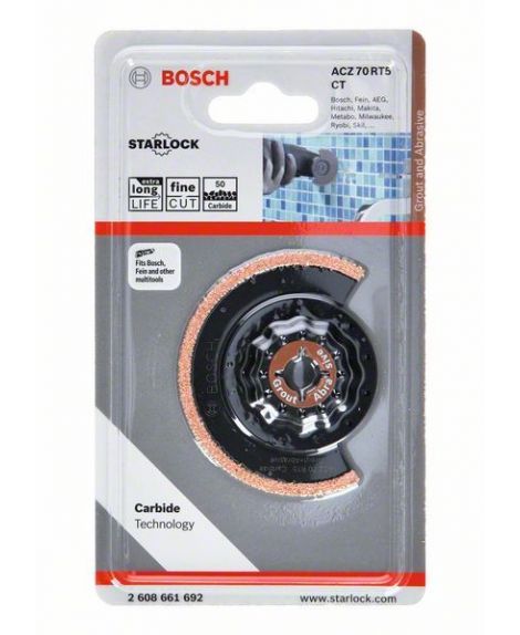 BOSCH Brzeszczot segmentowy do wąskich szczelin Carbide-RIFF ACZ 70 RT5 70 mm