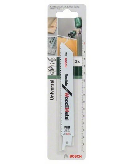 BOSCH Brzeszczot do pił szablastych, BIM, S 922 HF Flexible for Wood and Metal