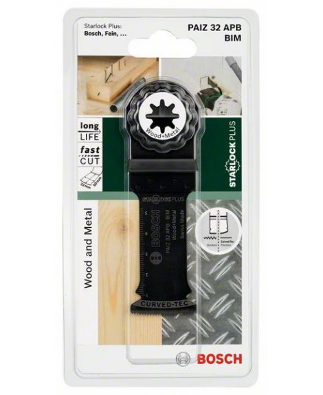 BOSCH Brzeszczot BIM do cięcia wgłębnego StarlockPlus PAIZ 32 APB, Wood and Metal 60 x 32 mm