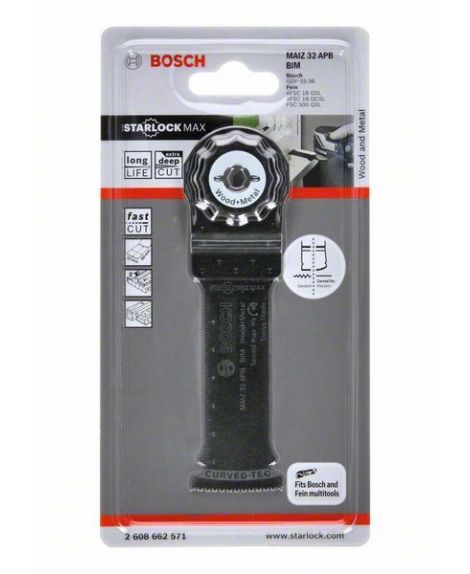 BOSCH Brzeszczot BIM do cięcia wgłębnego MAIZ 32 APB Wood and Metal 80 x 32 mm