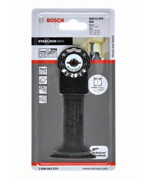 BOSCH Brzeszczot BIM do cięcia wgłębnego MAII 52 APB Wood and Metal 52 x 70 mm