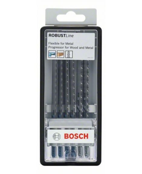 BOSCH 6-częściowy zestaw brzeszczotów do wyrzynarek Metal Profile Robust Line, chwyt teowy T 318 AF (2x)- T 318 BF (2x)- T 345 X