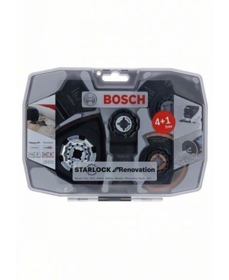 BOSCH Zestaw RB Starlock do renowacji AIZ 32 APB- AVZ 93 G- arkusz ścierny Expert for Wood- ACZ 85 EC- ACZ 70 RT5- ATZ 52 SC