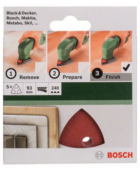 BOSCH 5-częściowy zestaw papierów ściernych do szlifierek delta K - 240