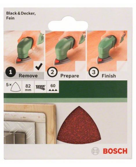 BOSCH 5-częściowy zestaw papierów ściernych do szlifierek delta K - 60