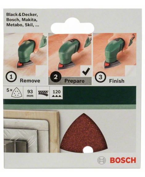 BOSCH 5-częściowy zestaw papierów ściernych do szlifierek delta K -120