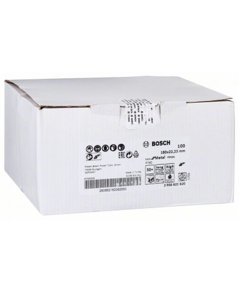 BOSCH Fibrowa tarcza szlifierska R780, Best for Metal + Inox 180 x 22,23 mm, G100