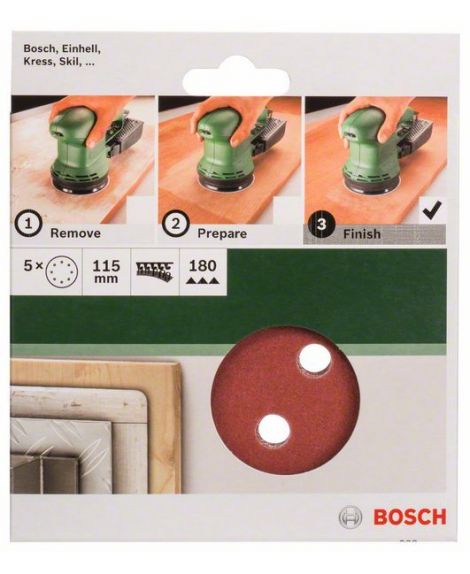 BOSCH 5-częściowy zestaw papierów ściernych do szlifierek mimośrodowych K -180