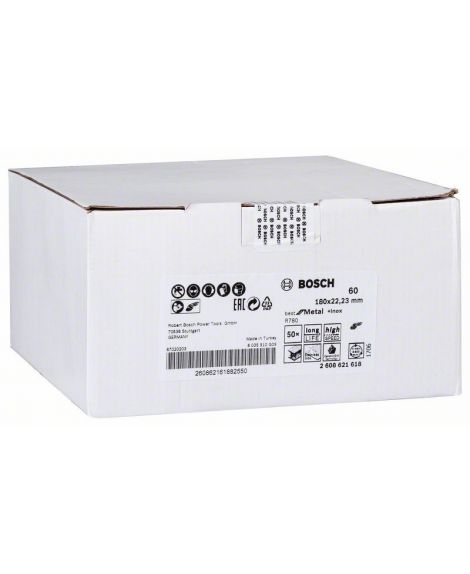 BOSCH Fibrowa tarcza szlifierska R780, Best for Metal + Inox 180 x 22,23 mm, G60