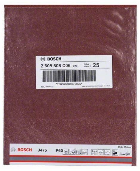 BOSCH Papier ścierny J475 230x280 mm, 60