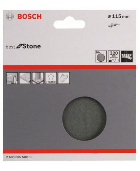 BOSCH 10-częściowy zestaw papierów ściernych F355 115 mm, 320