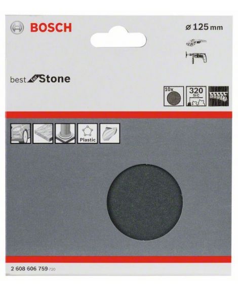 BOSCH 10-częściowy zestaw papierów ściernych F355 125 mm, 320