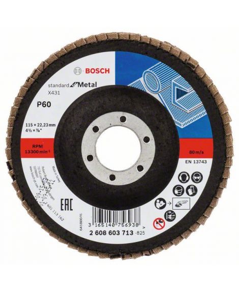 BOSCH Listkowa tarcza szlifierska X431, Standard for Metal 115 mm, 22,23 mm, 60