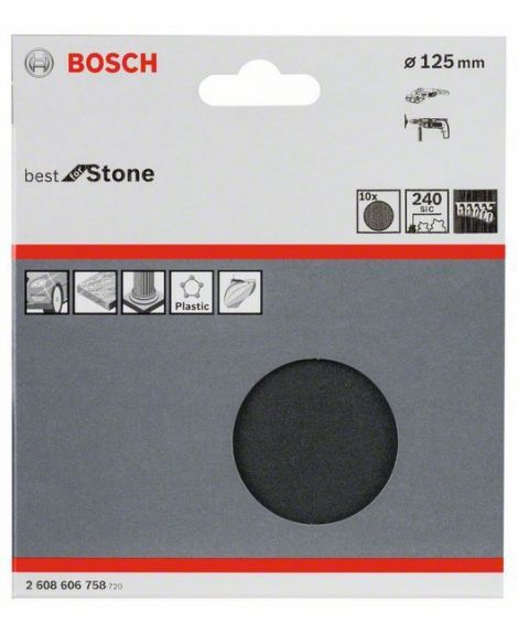 BOSCH 10-częściowy zestaw papierów ściernych F355 125 mm, 240