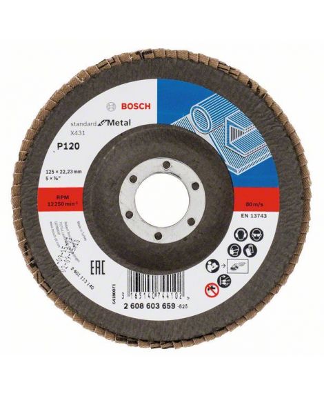 BOSCH Listkowa tarcza szlifierska X431, Standard for Metal 125 mm, 22,23 mm, 120