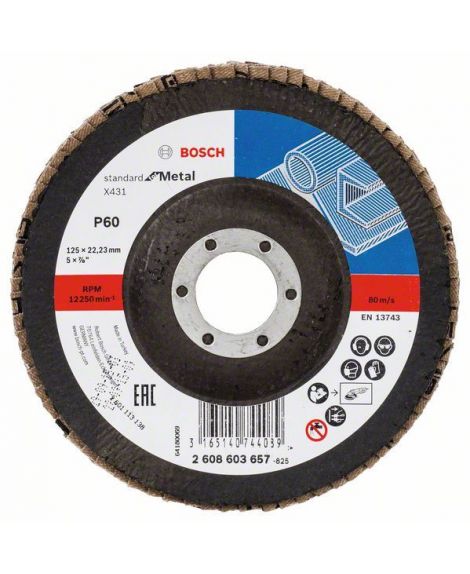 BOSCH Listkowa tarcza szlifierska X431, Standard for Metal 125 mm, 22,23 mm, 60