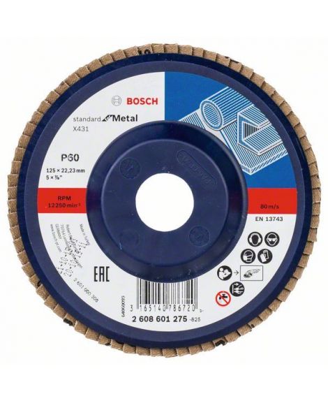 BOSCH Listkowa tarcza szlifierska X431, Standard for Metal 125 mm, 22,23 mm, 60