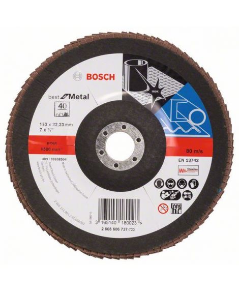 BOSCH Listkowa tarcza szlifierska X571, Best for Metal D - 180 mm- K - 40, wygięta