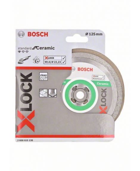 BOSCH Diamentowa tarcza tnąca Standard for Ceramic z systemem X-LOCK, 125x22,23x1,6x7 125 x 22,23 x 1,6 x 7 mm