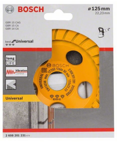 BOSCH Diamentowa tarcza garnkowa Best for Universal Turbo 125 x 22,23 x 5 mm