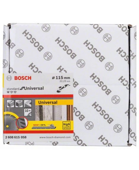 BOSCH Diamentowa tarcza tnąca Standard for Universal 115 x 22,23 (opak. 10 szt.) 115x22.23x2x10