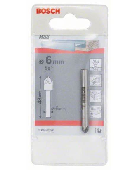 BOSCH Pogłębiacze stożkowe 6,0 mm, M 3, 48 mm, 6 mm