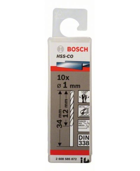 BOSCH Wiertła do metalu HSS-Co, DIN 338 1 x 12 x 34 mm