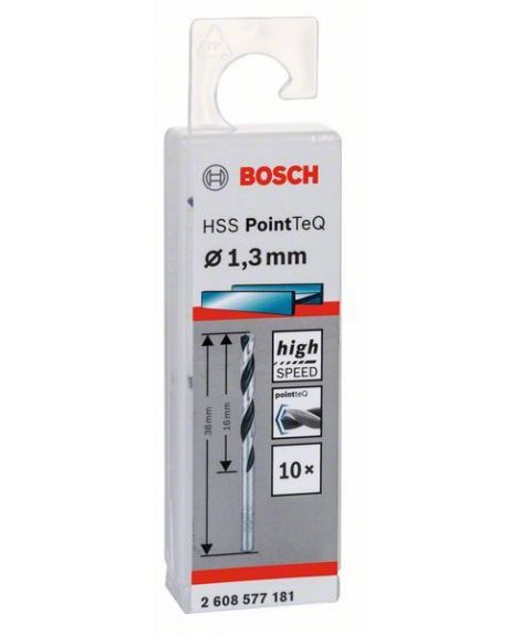 BOSCH Wiertło spiralne HSS PointTeQ 1,3 mm