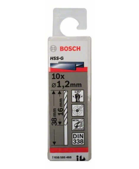 BOSCH Wiertła do metalu HSS-G, DIN 338 1,2 x 16 x 38 mm