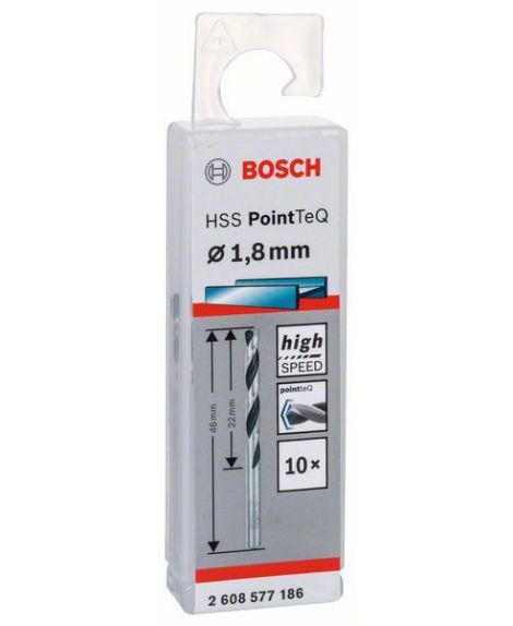 BOSCH Wiertło spiralne HSS PointTeQ 1,8 mm